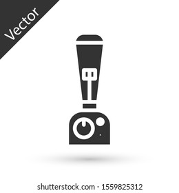 Grey Blender icon isolated on white background. Kitchen electric stationary blender with bowl. Cooking smoothies, cocktail or juice.  Vector Illustration
