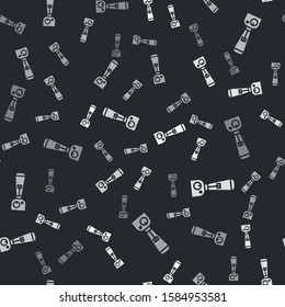 Grey Blender icon isolated seamless pattern on black background. Kitchen electric stationary blender with bowl. Cooking smoothies, cocktail or juice.  Vector Illustration