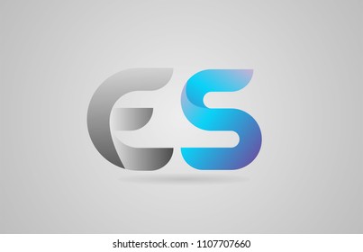 grey blue alphabet letter es e s logo design suitable for a company or business