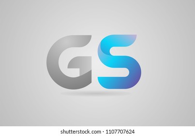 grey blue alphabet letter gs g s logo design suitable for a company or business