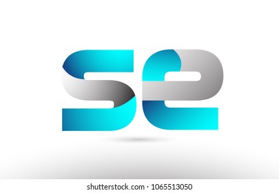 grey blue alphabet letter se s e logo 3d design suitable for a company or business