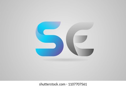 grey blue alphabet letter se s e logo design suitable for a company or business