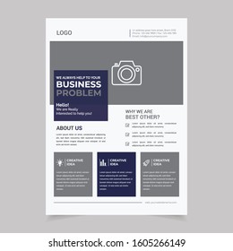 Grey and Blue Corporate flyer, abstract modern flyer, corporate graphics vector, corporate brochure, Corporate business flyer.