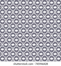 Grey blue decorative pattern with repeated rounded shapes. Textile print. Abstract vector.