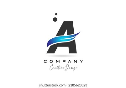 A grey blue dots alphabet letter logo icon. Creative template for business and company