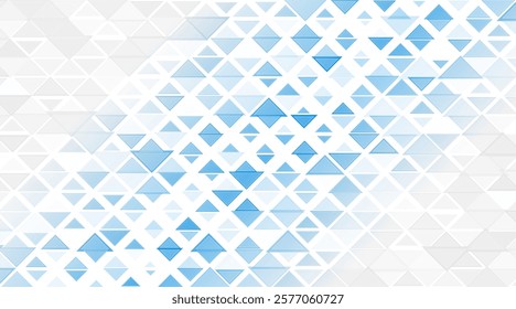 Grey and blue minimal mosaic triangles abstract geometry background. Low poly geometrical pattern. Vector technology design