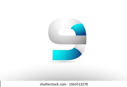 grey blue number 9 logo 3d design suitable for a company or business