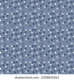 Grey Blue Polka Dot Pattern. Random Small Scattered Dots Celebration Confetti Background