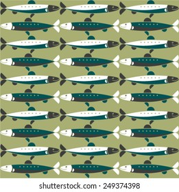 grey blue sardines pattern