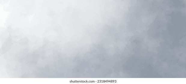 Grey blue sky with clouds. Hand drawn vector sky for background. Dramatic landscape. Heaven. Abstract template for cards, flyer, poster, cover. Brush strokes watercolour texture.