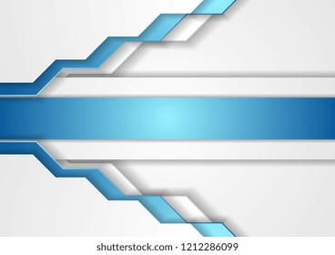 Fondo corporativo abstracto de tecnología gris y azul. Diseño de vectores