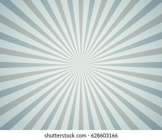 Grey and blue vintage sunburst vector background.
