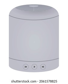 Grey bluetooth speaker. vector illustration