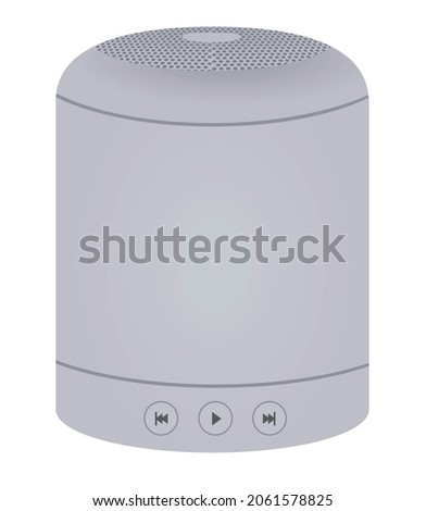 Grey bluetooth speaker. vector illustration