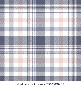 Grey and blush plaid. Seamless vector check pattern suitable for fashion, home decor and stationary.