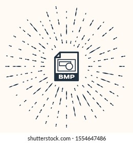 Grey BMP file document. Download bmp button icon isolated on beige background. BMP file symbol. Abstract circle random dots. Vector Illustration