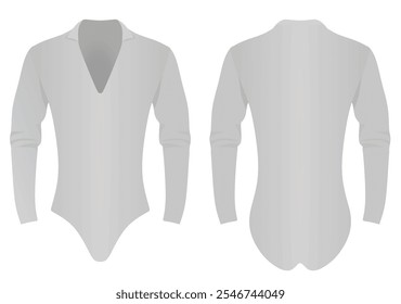 Grey bodysuit shirt. vector illustration
