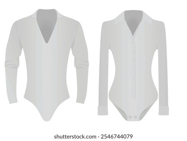 Grey bodysuit shirt. vector illustration