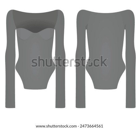 Grey  bodysuit shirt. vector illustration