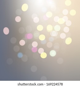 Grey bokeh abstract light background