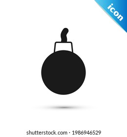 Grey Bomb ready to explode icon isolated on white background.  Vector