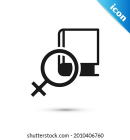 Grey Book about women icon isolated on white background. 8 March. International Happy Women Day.  Vector
