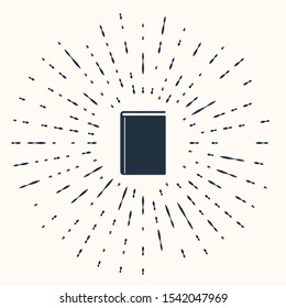 Grey Book icon isolated on beige background. Abstract circle random dots. Vector Illustration