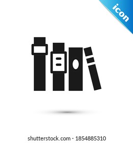 Icono del libro gris aislado en fondo blanco.  Vector