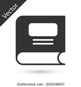 Grey Book icon isolated on white background.  Vector