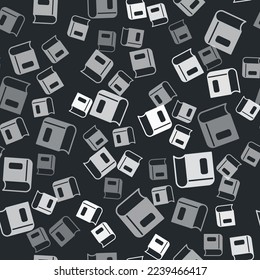 Grey Book icon isolated seamless pattern on black background.  Vector