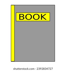 ilustración vectorial de icono de libro gris