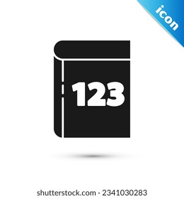 Grey Book with word mathematics icon isolated on white background. Math book. Education concept about back to school.  Vector Illustration