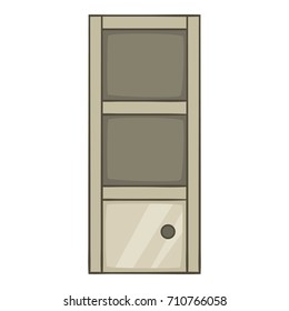 Grey bookcase icon. Cartoon illustration of grey bookcase vector icon for web