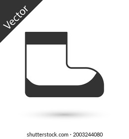 Grey Boots icon isolated on white background. Diving underwater equipment.  Vector