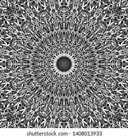 Grey botanical kaleidoscope mandala pattern background design - abstract geometric vector ornament wallpaper illustration