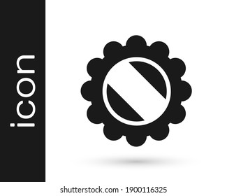 Graue Flaschenkappe Symbol einzeln auf weißem Hintergrund.  Vektorgrafik