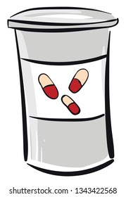 Grey bottle for medications vector illustration on white background 