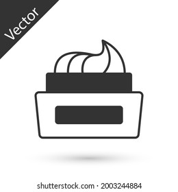 Botella gris del icono del esmalte de uñas aislado en fondo blanco.  Vector