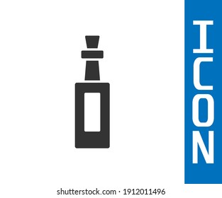 Grey Bottle of olive oil icon isolated on white background. Jug with olive oil icon.  Vector