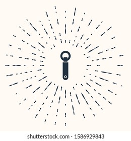 Grey Bottle opener icon isolated on beige background. Abstract circle random dots. Vector Illustration