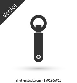 Grey Bottle opener icon isolated on white background.  Vector Illustration