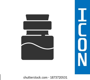 Grey Bottle with potion icon isolated on white background. Flask with magic potion. Happy Halloween party.  Vector