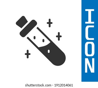 Grey Bottle with potion icon isolated on white background. Flask with magic potion.  Vector