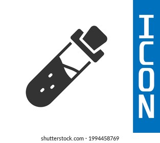 Grey Bottle with potion icon isolated on white background. Flask with magic potion. Happy Halloween party.  Vector