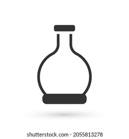 Grey Bottle with potion icon isolated on white background. Flask with magic potion. Happy Halloween party.  Vector