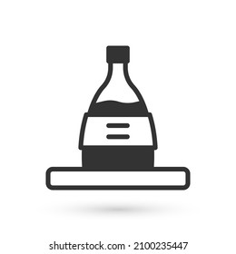 Grey Bottle of sake icon isolated on white background.  Vector