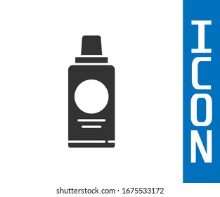 Grey Bottle of shampoo icon isolated on white background.  Vector Illustration