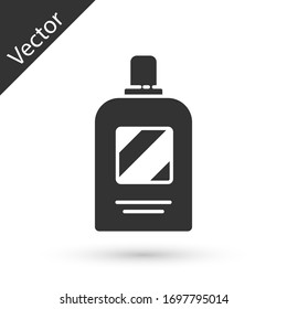 Graue Flasche Shampoo Symbol einzeln auf weißem Hintergrund. Vektorillustration-Illustration