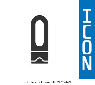 Grey Bottle of shampoo icon isolated on white background.  Vector