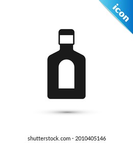 Grey Bottle of shampoo icon isolated on white background.  Vector